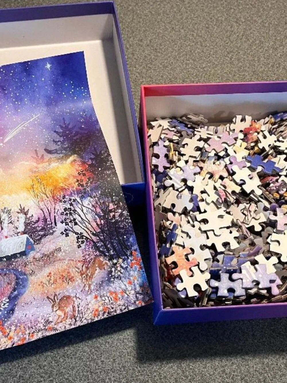 Galison 1000 Piece Puzzle with Winter Scene- “Enchanted Snowfall” LIKE NEW